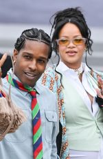 Pregnant RIHANNA and ASAP Rocky at Dior Homme Menswear Spring/Summer 2026 Show at Paris Fashion Week 06/27/2025