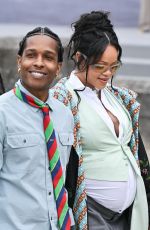 Pregnant RIHANNA and ASAP Rocky at Dior Homme Menswear Spring/Summer 2026 Show at Paris Fashion Week 06/27/2025