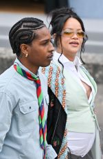 Pregnant RIHANNA and ASAP Rocky at Dior Homme Menswear Spring/Summer 2026 Show at Paris Fashion Week 06/27/2025