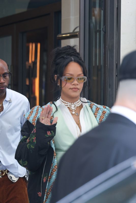 Pregnant RIHANNA Out at Paris Fashion Week 06/27/2025