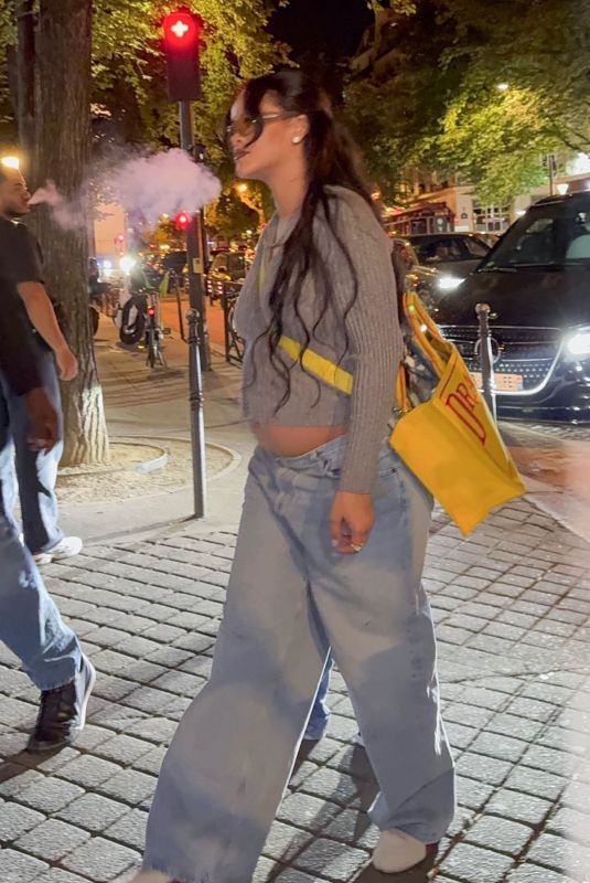 Pregnant RIHANNA Out for Family Dinner at Upscale Restaurant Cesar in Paris 06/28/2025