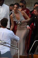 VITTORIA CERETTI Boards a Water Taxi en Route to Jeff Bezos Pre-wedding Dinner in Venice 06/26/2025