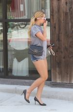 ADDISON RAE in Heels and Daisy Dukes Out Shopping at Lululemon in Los Angeles 07/14/2025
