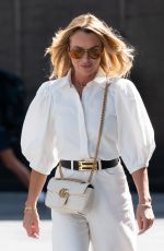 AMANDA HOLDEN Wears All-white Look Leaves Global Studios in London 07/04/2025