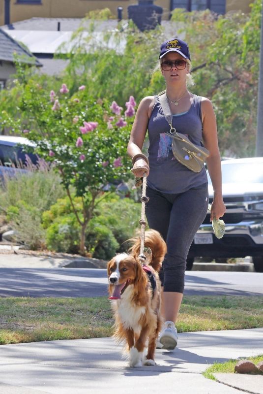 ANNA CAMP Out Walking Her Dog in Los Angeles 07/08/2025