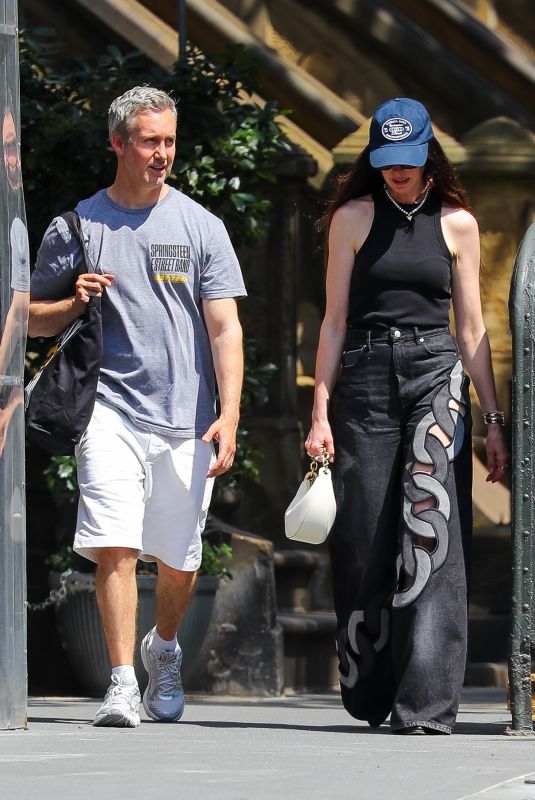 ANNE HATHAWAY and Adam Shulman Out in New York City 07/08/2025
