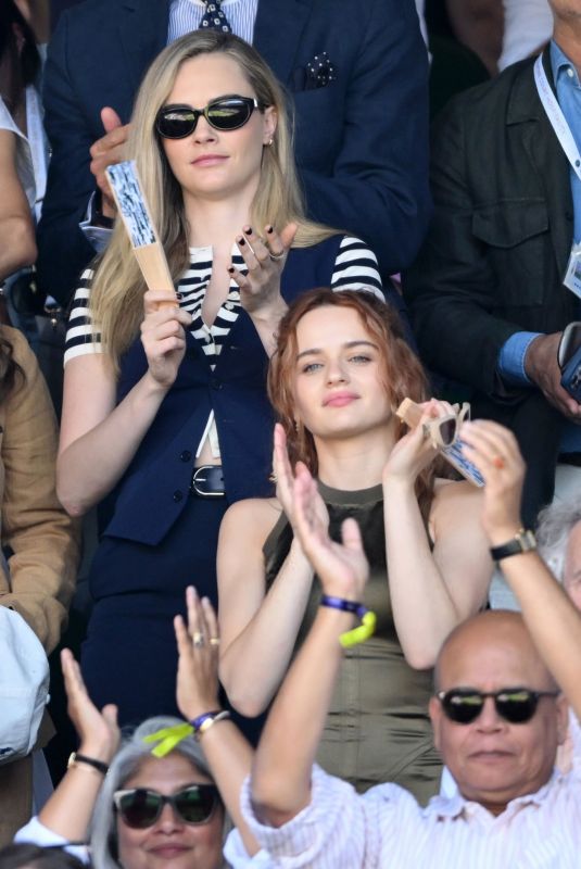 CARA DELEVINGNE and JOEY KING at Day 13 of Wimbledon in London 07/12/2025