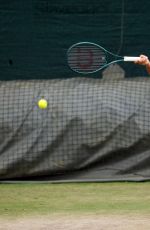 EMMA RADUCANU at Practice Session at Wimbledon in London 07/02/2025