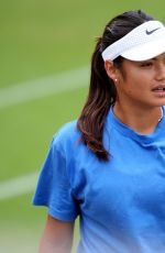 EMMA RADUCANU at Practice Session at Wimbledon in London 07/02/2025