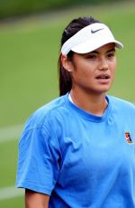 EMMA RADUCANU at Practice Session at Wimbledon in London 07/02/2025