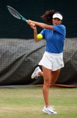 EMMA RADUCANU at Practice Session at Wimbledon in London 07/02/2025
