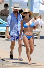 EVA LONGORIA in a Blue Bikini on the Beach in Marbella 07/19/2025