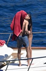 HALLE BAILEY in Bikini at Boat Day with Scott Bridgeway in Positano 06/28/2025