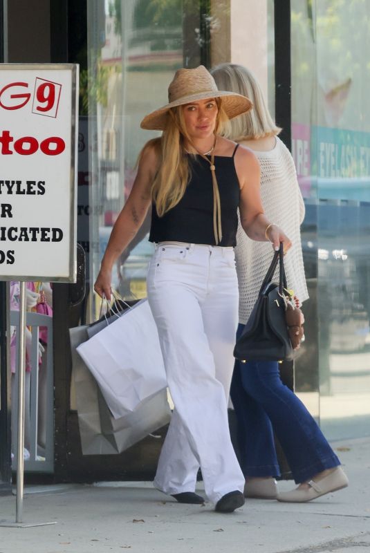 HILARY DUFF Out Shopping at Ragg Tattoo in Studio City 07/18/2025