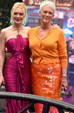 JAMIE LEE CURTIS and LINDSAY LOHAN at Purple Carpet for Freakier Friday in Mexico City 07/24/2025