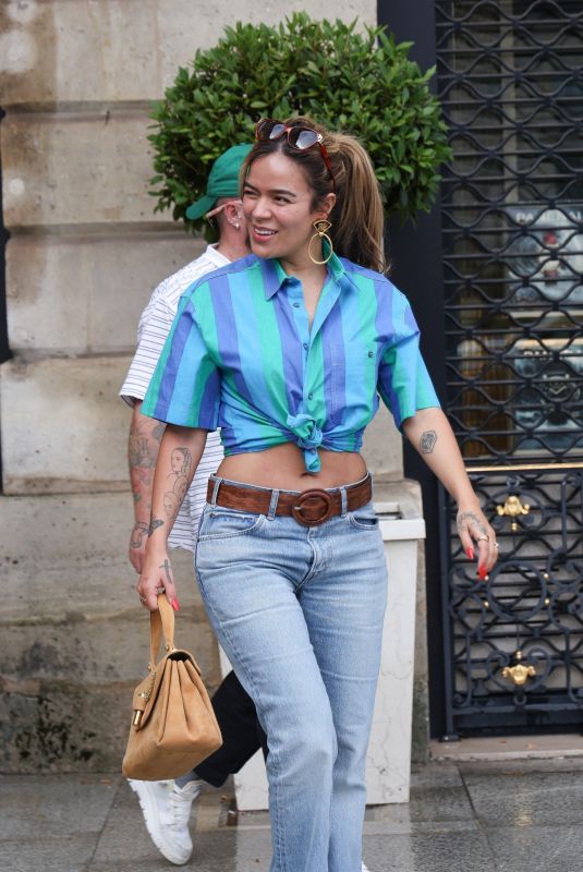 KAROL G Arrives at Schiaparelli Fitting in Paris 07/06/2025