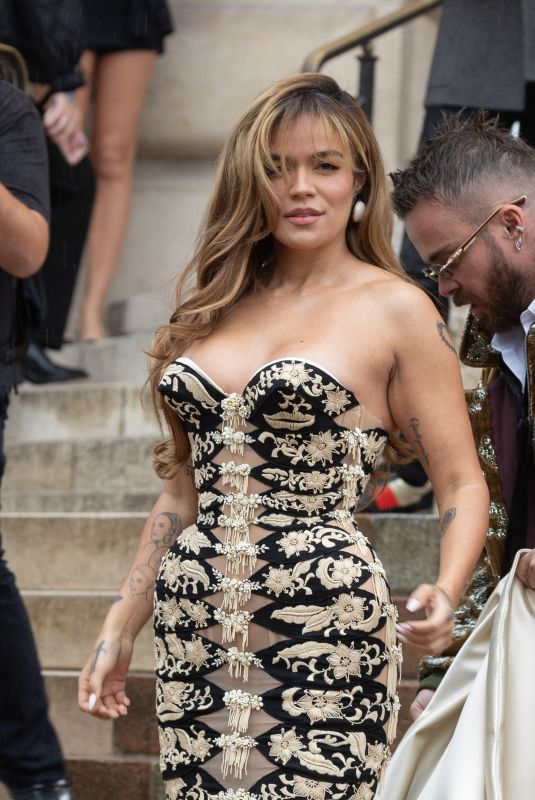 KAROL G at Schiaparelli Haute Couture F/W 25-26 Show at Paris Fashion Week 07/07/2025
