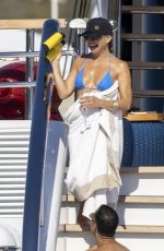 KATE HUDSON in Blue Bikini on a Yacht in Ibiza 07/04/2025