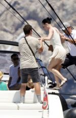 KATY PERRY Stuns in a Black Bikini on a Yacht, July 2025