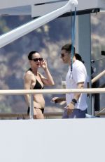 KATY PERRY Stuns in a Black Bikini on a Yacht, July 2025