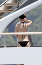 KATY PERRY Stuns in a Black Bikini on a Yacht, July 2025