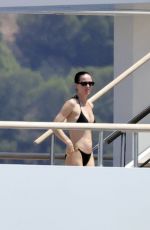 KATY PERRY Stuns in a Black Bikini on a Yacht, July 2025