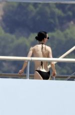 KATY PERRY Stuns in a Black Bikini on a Yacht, July 2025