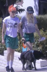KRISTEN STEWART and DYLAN MEYER Out with Their Dog in Los Feliz 07/27/2025
