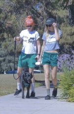 KRISTEN STEWART and DYLAN MEYER Out with Their Dog in Los Feliz 07/27/2025