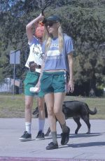 KRISTEN STEWART and DYLAN MEYER Out with Their Dog in Los Feliz 07/27/2025