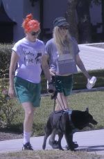KRISTEN STEWART and DYLAN MEYER Out with Their Dog in Los Feliz 07/27/2025
