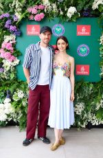 LILY COLLINS at Wimbledon in London 07/06/2025