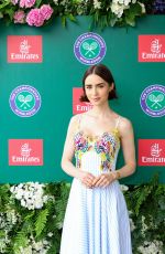 LILY COLLINS at Wimbledon in London 07/06/2025