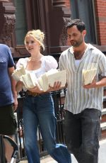 MEGHAN FAHY and Penn Badgley on the Set of You Deserve Each Other in Brooklyn 07/11/2025