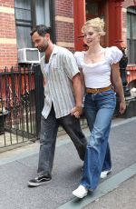 MEGHAN FAHY and Penn Badgley on the Set of You Deserve Each Other in Brooklyn 07/11/2025