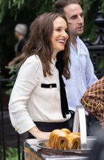 NATALIE PORTMAN on the Set of Good Sex in Washington Square Park in New York City 07/15/2025