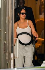 Pregnant RIHANNA and A$AP Rocky Leaves Le Royal Monceau Hotel in Paris 07/03/2025