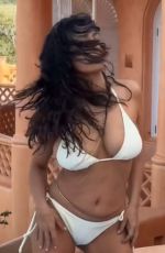 SALMA HAYEK Dancing in a White Bikini 07/23/2025