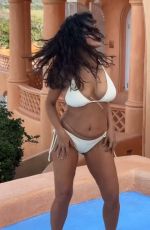 SALMA HAYEK Dancing in a White Bikini 07/23/2025