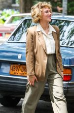 SCARLETT JOHANSSON Filming Scenes for Her Upcoming Series Paper Tiger in Queens 07/10/2025