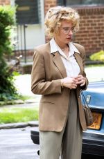 SCARLETT JOHANSSON Filming Scenes for Her Upcoming Series Paper Tiger in Queens 07/10/2025