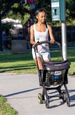 SKAI JACKSON Out with Her Baby in Los Angeles 07/16/2025