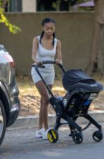 SKAI JACKSON Out with Her Baby in Los Angeles 07/16/2025