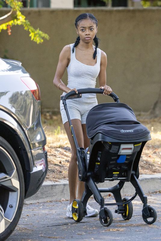 SKAI JACKSON Out with Her Baby in Los Angeles 07/16/2025