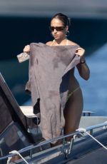 TATE MCRAE in Bikini at a Yacht in St. Tropez 07/01/2025
