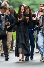 ANNE HATHAWAY on the Set of The Devil Wears Prada 2 in New York 08/20/2025