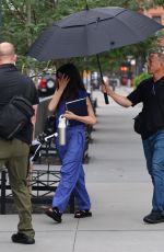 ANNE HATHAWAY on the Set of The Devil Wears Prada 2 in New York City 07/31/2025