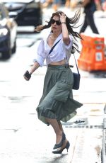 ANNE HATHAWAY on the Set of The Devil Wears Prada 2 in New York City 08/07/2025