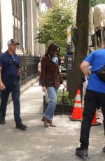 ANNE HATHAWAY on the Set of The Devil Wears Prada 2 in New York City 0814/2025