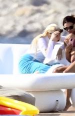 ANYA TAYLOR-JOY and NINA DOBREV with Friends on a Luxury Yacht in Mykonos 08/18/2025